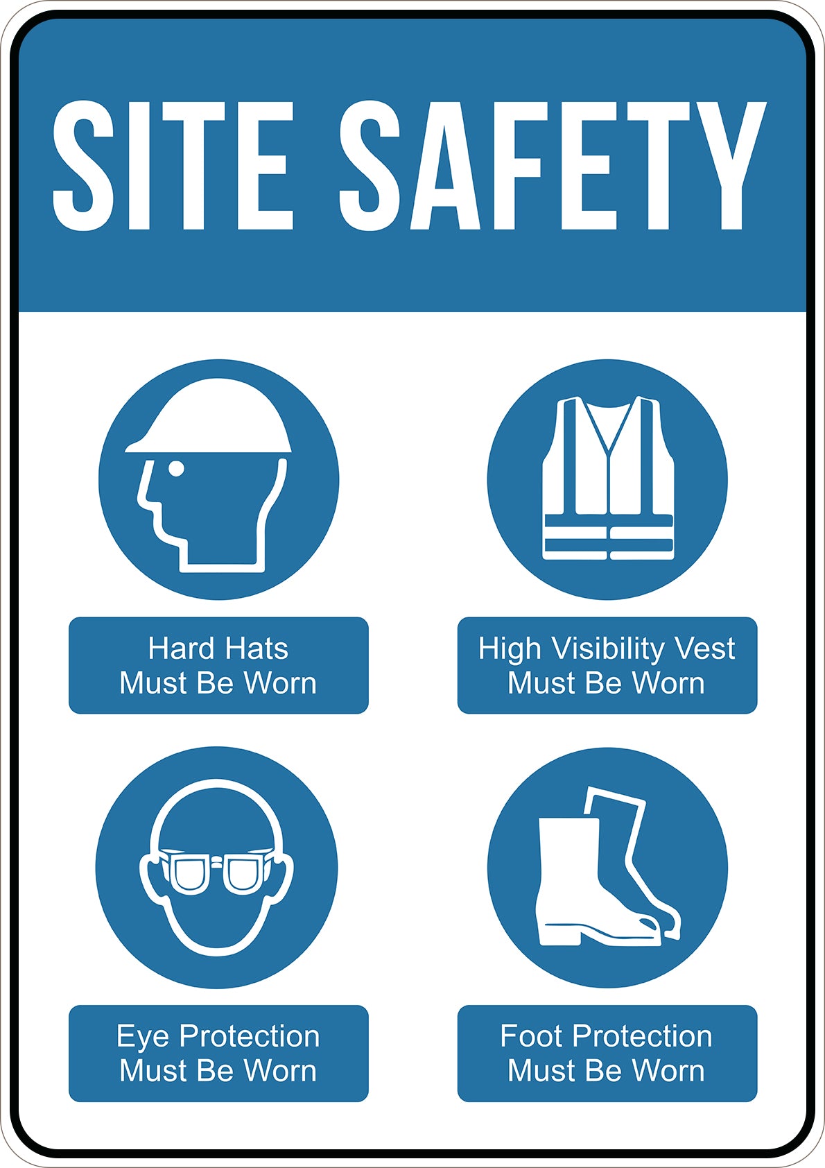 Precautions For Site Safety Printed Sign