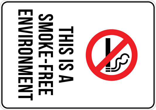 This Is A Smoke Free Environment Printed Sign