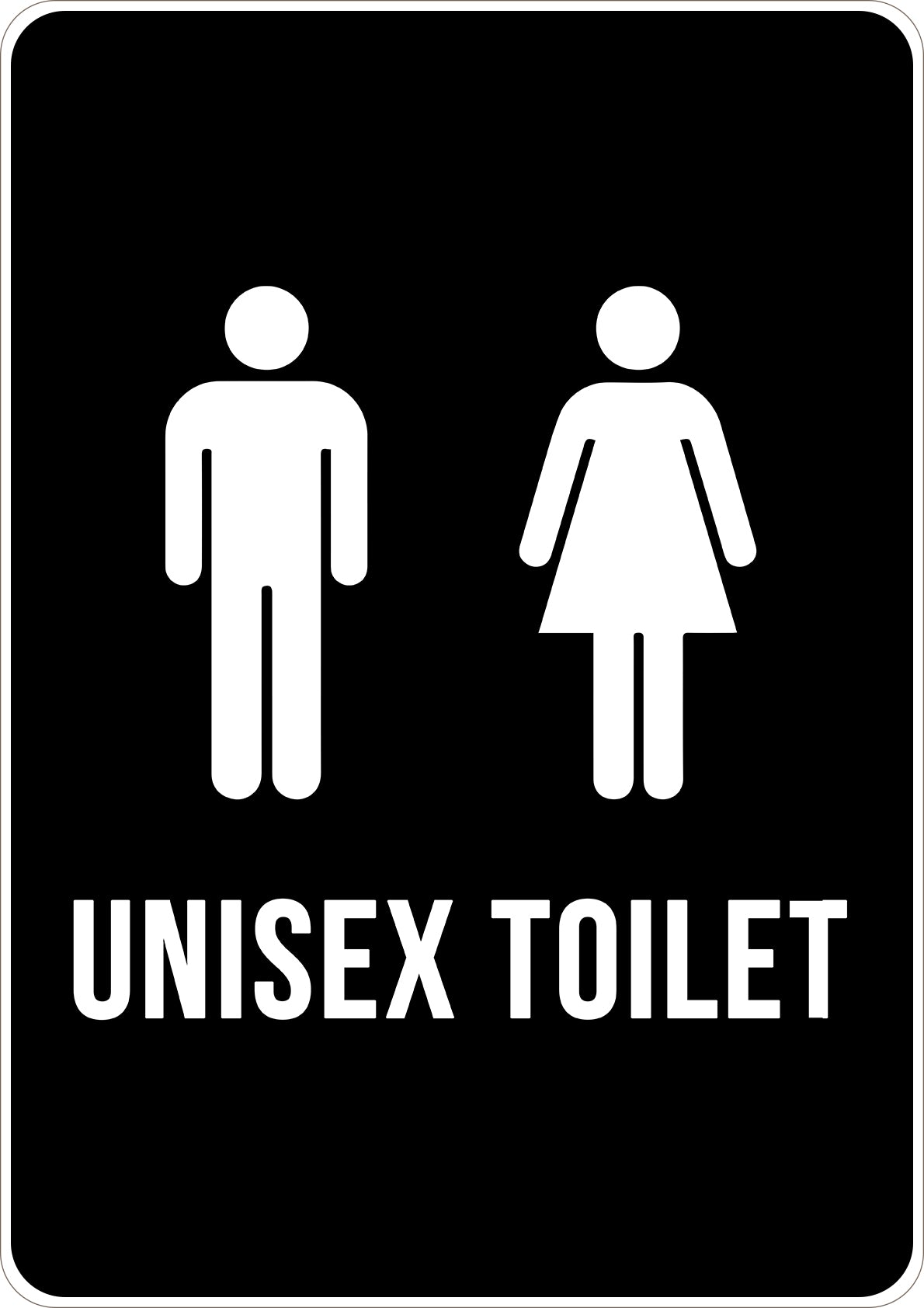 Unisex Toilet Printed Sign