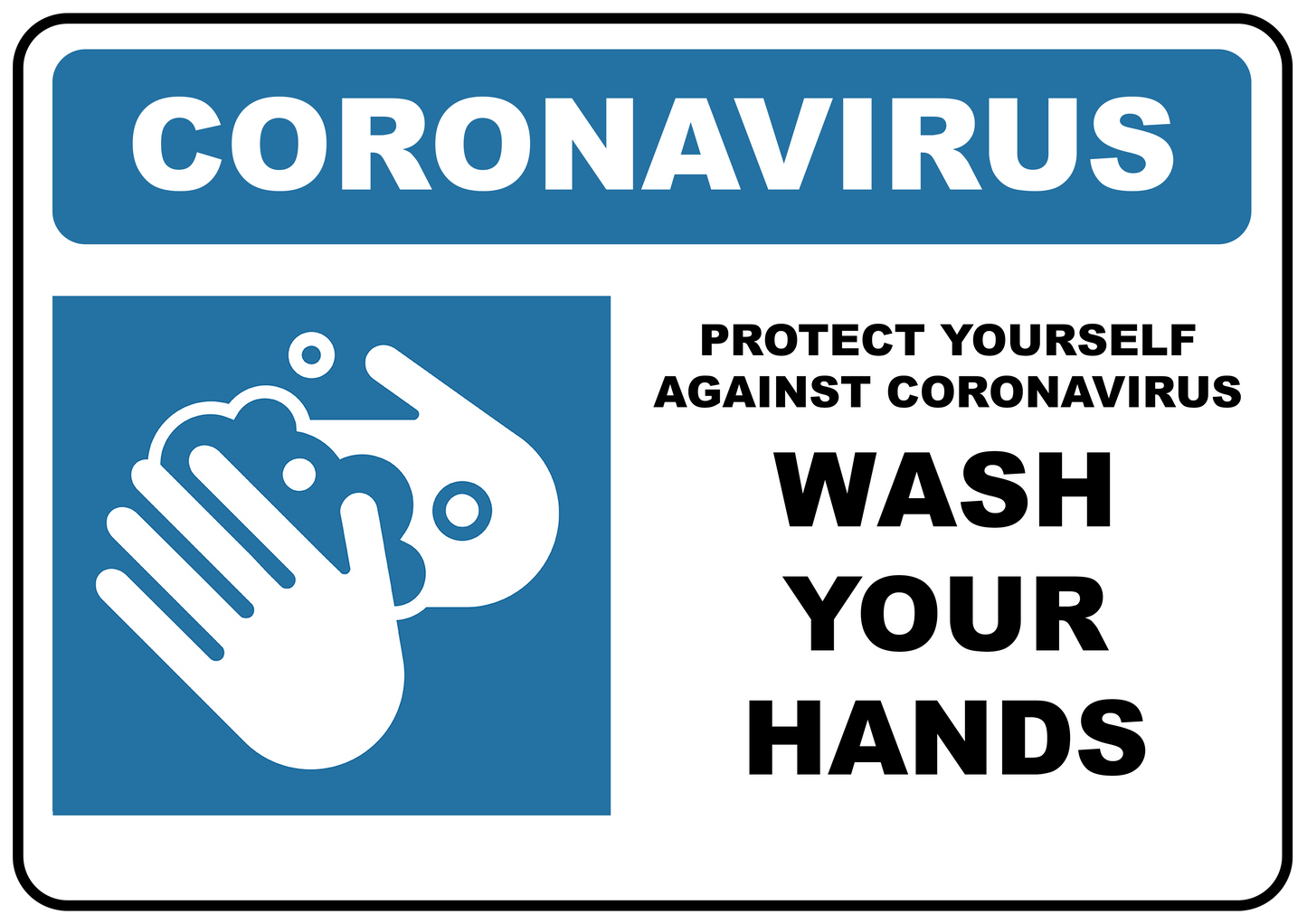Coronavirus Wash Hands Blue