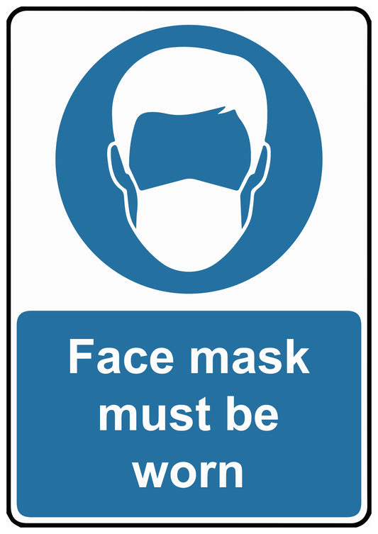 Face Mask Must Be Worn Printed Sign