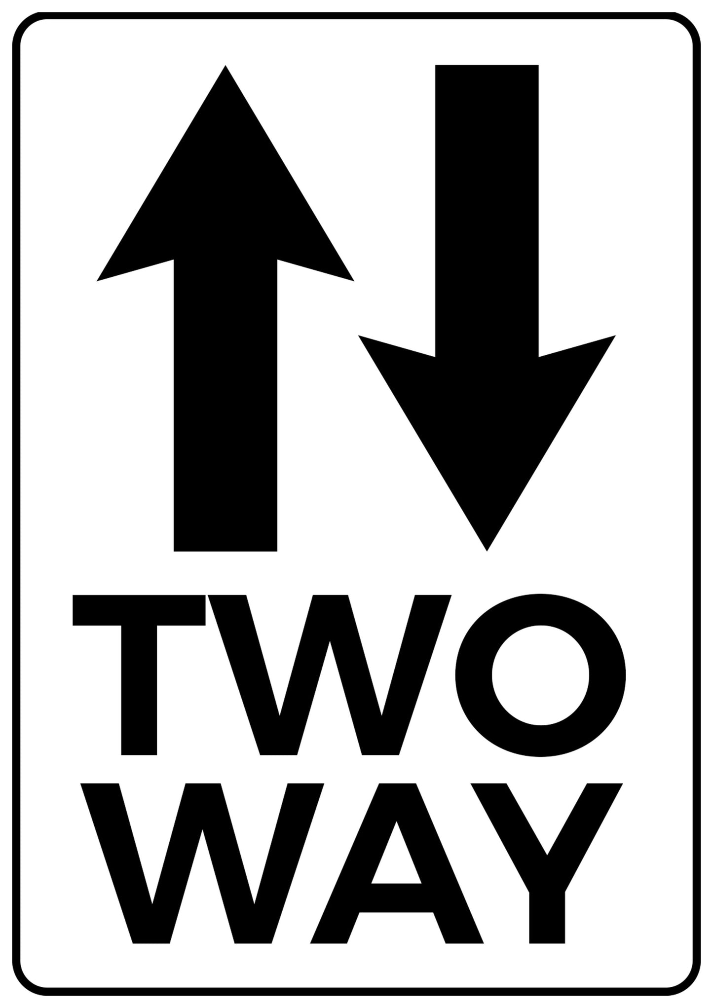 Two Way Traffic Printed Sign