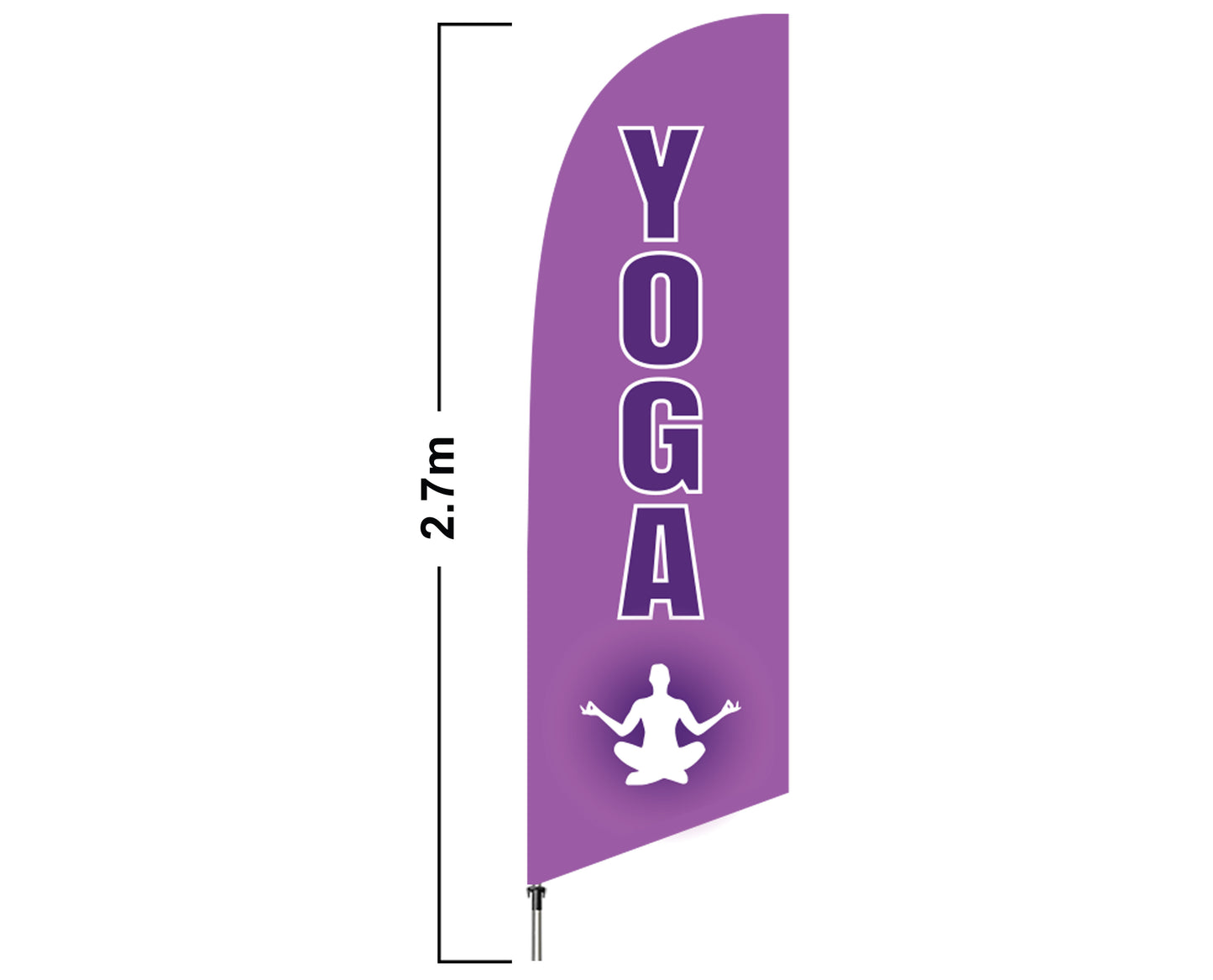 Yoga 2.7 Meter Feather Flag Double Sided